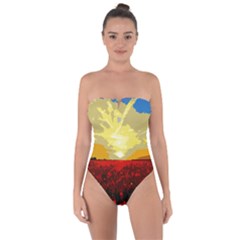 Poppy Field Tie Back One Piece Swimsuit