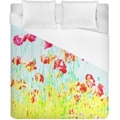 Poppy Field Duvet Cover (california King Size) by Valentinaart