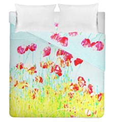 Poppy Field Duvet Cover Double Side (queen Size) by Valentinaart