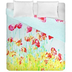 Poppy Field Duvet Cover Double Side (california King Size) by Valentinaart