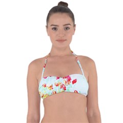 Poppy Field Halter Bandeau Bikini Top by Valentinaart