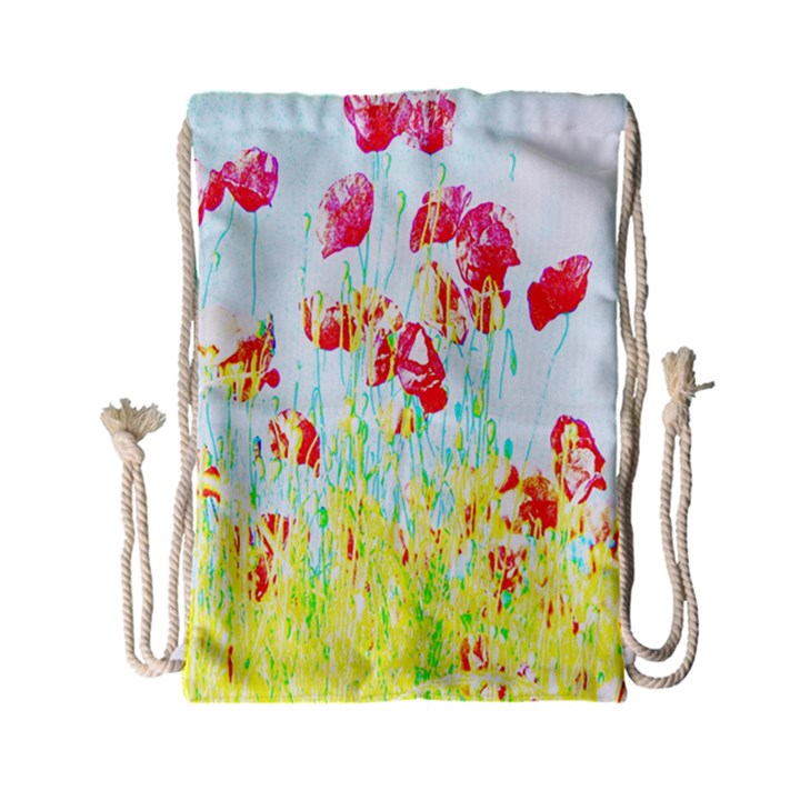 Poppy field Drawstring Bag (Small)