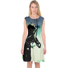 Underwater Capsleeve Midi Dress by Valentinaart