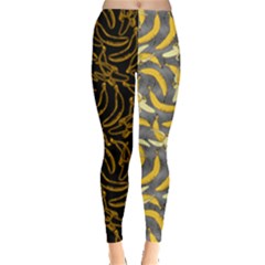 Gray & Black Pattern Banana Leggings  by PattyVilleDesigns