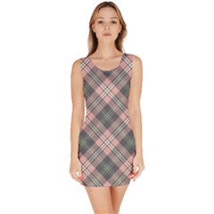 Pink And Sage Plaid Bodycon Dress by NorthernWhimsy