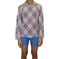 Pink And Sage Plaid Kids  Long Sleeve Swimwear by NorthernWhimsy