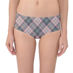 Pink And Sage Plaid Mid-waist Bikini Bottoms by NorthernWhimsy