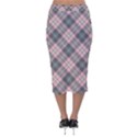 Pink and Sage Plaid Velvet Midi Pencil Skirt View2