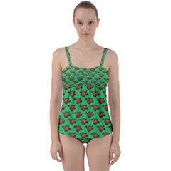 Guitars Pattern                       Twist Front Tankini Set by LalyLauraFLM