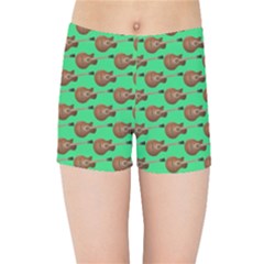 Guitars Pattern                       Kids  Skinny Shorts by LalyLauraFLM