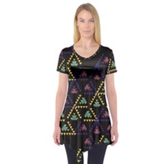 Triangle Shapes                         Short Sleeve Tunic by LalyLauraFLM