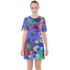 Big And Small Shapes                                Sixties Short Sleeve Mini Dress