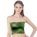 Dark Green Diagonal Plaid Tube Top View1