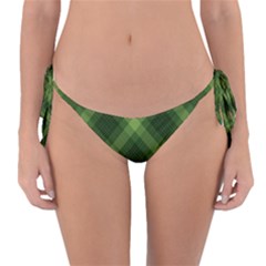 Dark Green Diagonal Plaid Reversible Bikini Bottom by NorthernWhimsy