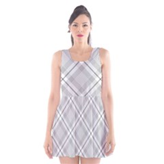 Grey Diagonal Plaid Scoop Neck Skater Dress by NorthernWhimsy