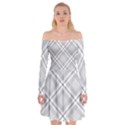 Grey Diagonal Plaid Off Shoulder Skater Dress View1