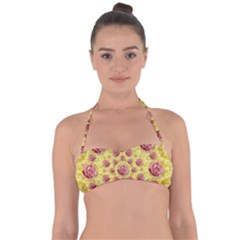 Roses And Fantasy Roses Halter Bandeau Bikini Top