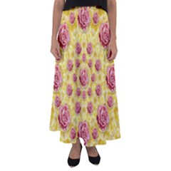 Roses And Fantasy Roses Flared Maxi Skirt