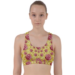 Roses And Fantasy Roses Back Weave Sports Bra by pepitasart