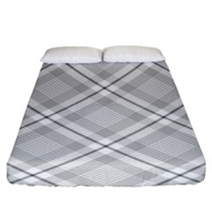 Grey Diagonal Plaid Fitted Sheet (king Size) by NorthernWhimsy