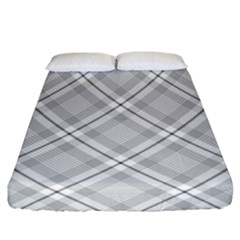 Grey Diagonal Plaid Fitted Sheet (california King Size) by NorthernWhimsy