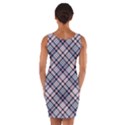 Navy and Pink Diagonal Plaid Wrap Front Bodycon Dress View2