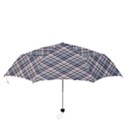 Navy and Pink Diagonal Plaid Folding Umbrellas View3