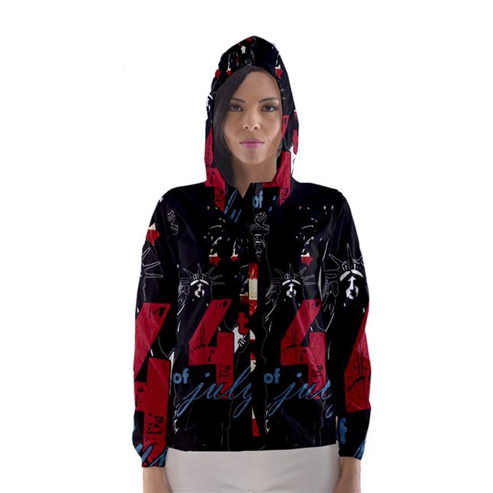 4th of July Independence Day Hooded Wind Breaker (Women)