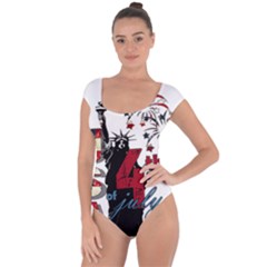 4th Of July Independence Day Short Sleeve Leotard 