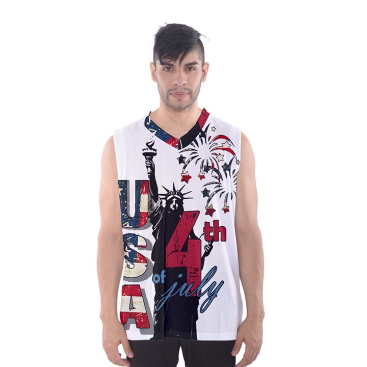 4th of July Independence Day Men s Basketball Tank Top