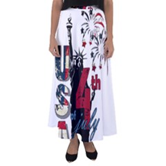 4th Of July Independence Day Flared Maxi Skirt