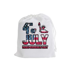 4th Of July Independence Day Drawstring Pouches (large)  by Valentinaart