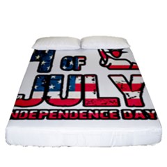 4th Of July Independence Day Fitted Sheet (queen Size) by Valentinaart