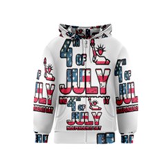 4th Of July Independence Day Kids  Zipper Hoodie by Valentinaart