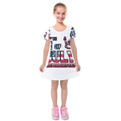 4th Of July Independence Day Kids  Short Sleeve Velvet Dress by Valentinaart