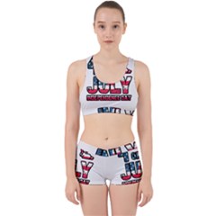 4th Of July Independence Day Work It Out Sports Bra Set