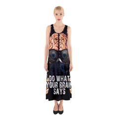 Do What Your Brain Says Sleeveless Maxi Dress by Valentinaart