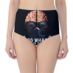 Do What Your Brain Says High-waist Bikini Bottoms by Valentinaart