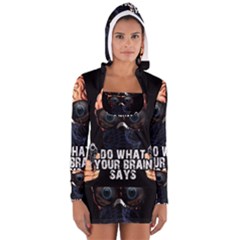 Do What Your Brain Says Long Sleeve Hooded T-shirt by Valentinaart