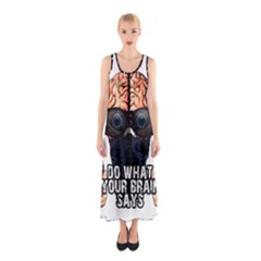 Do What Your Brain Says Sleeveless Maxi Dress by Valentinaart