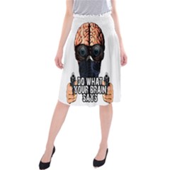 Do What Your Brain Says Midi Beach Skirt by Valentinaart