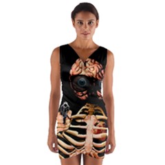 Do What Your Brain Says Wrap Front Bodycon Dress by Valentinaart