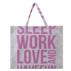 Grunge Style Motivational Quote Poster Zipper Large Tote Bag