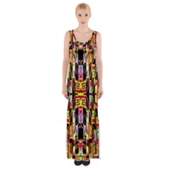 Three D Pie  Maxi Thigh Split Dress