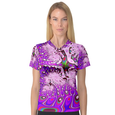 Fractal Fantasy 717a V-neck Sport Mesh Tee by Fractalworld