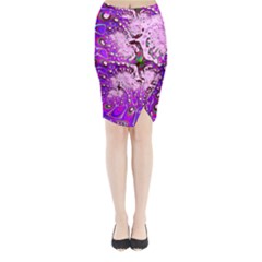 Fractal Fantasy 717a Midi Wrap Pencil Skirt by Fractalworld