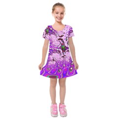 Fractal Fantasy 717a Kids  Short Sleeve Velvet Dress by Fractalworld