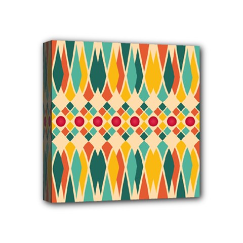 Festive Pattern Mini Canvas 4  X 4  by linceazul