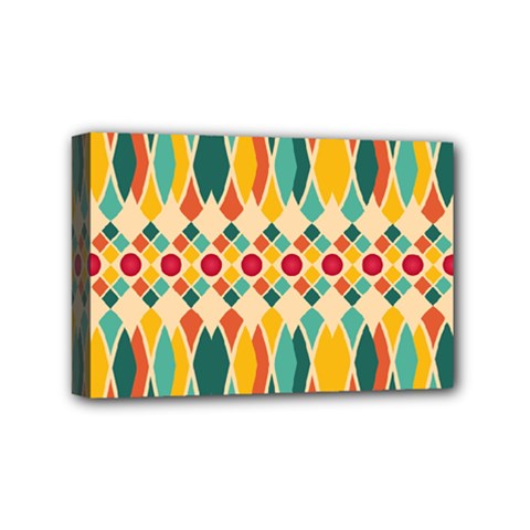 Festive Pattern Mini Canvas 6  X 4  by linceazul