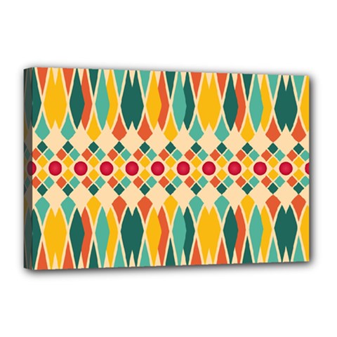 Festive Pattern Canvas 18  X 12  by linceazul